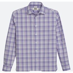 Joseph Abboud Modern Fit Ombre Check Sport Shirt, Purple Color, 3XLT Size